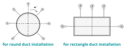 round and rectangle duct installation